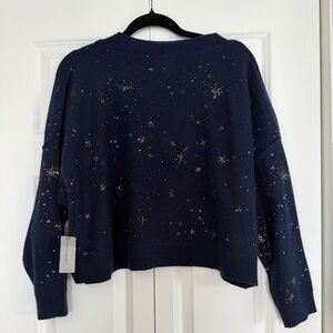 Pilcro Anthropologie navy blue size SP 100% cashmere sweater nwt